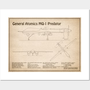 General Atomics MQ-1 Predator - Airplane Blueprint Plans - SD Posters and Art